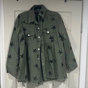 Boutique Green Star Patterned Jacket